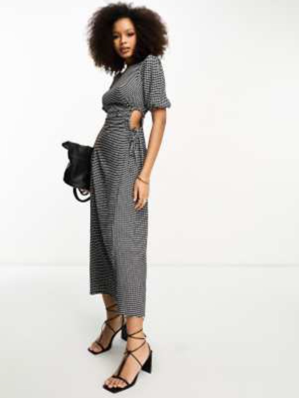 ASOS Black & White Gingham Maxi Dress